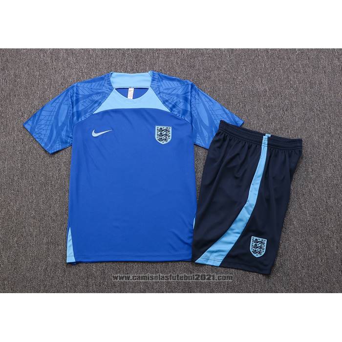 Fato de Treino Inglaterra Manga Curta 2022-2023 Azul - Calcas Curta